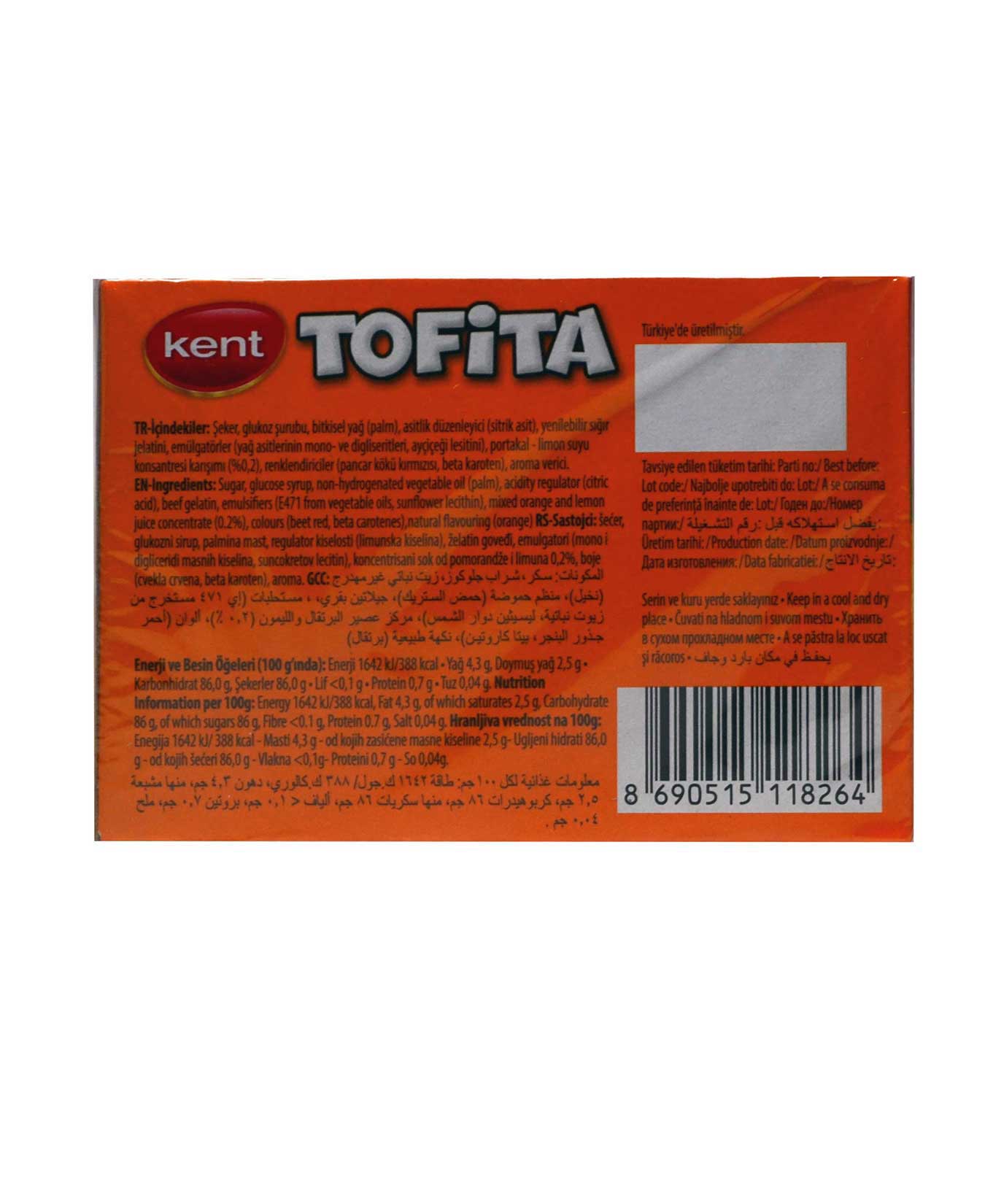 Tofita Şeker 20'li Paket Portakal Aromalı Meyve Sulu Toffe