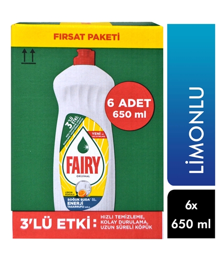 Picture of Fairy Sıvı Bulaşık Deterjanı 6x650 ml Limon